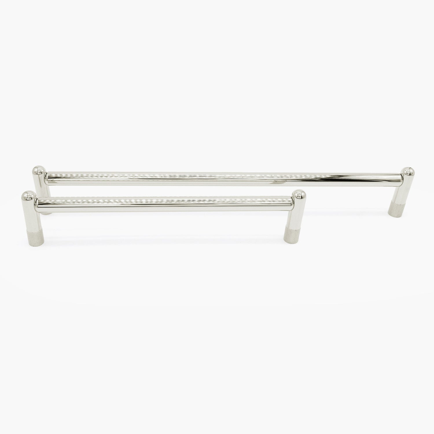 Knurled appliance pull in polished nickel - modern hardware for kitchen refrigerator 