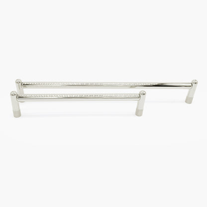 Knurled appliance pull in polished nickel - modern hardware for kitchen refrigerator 