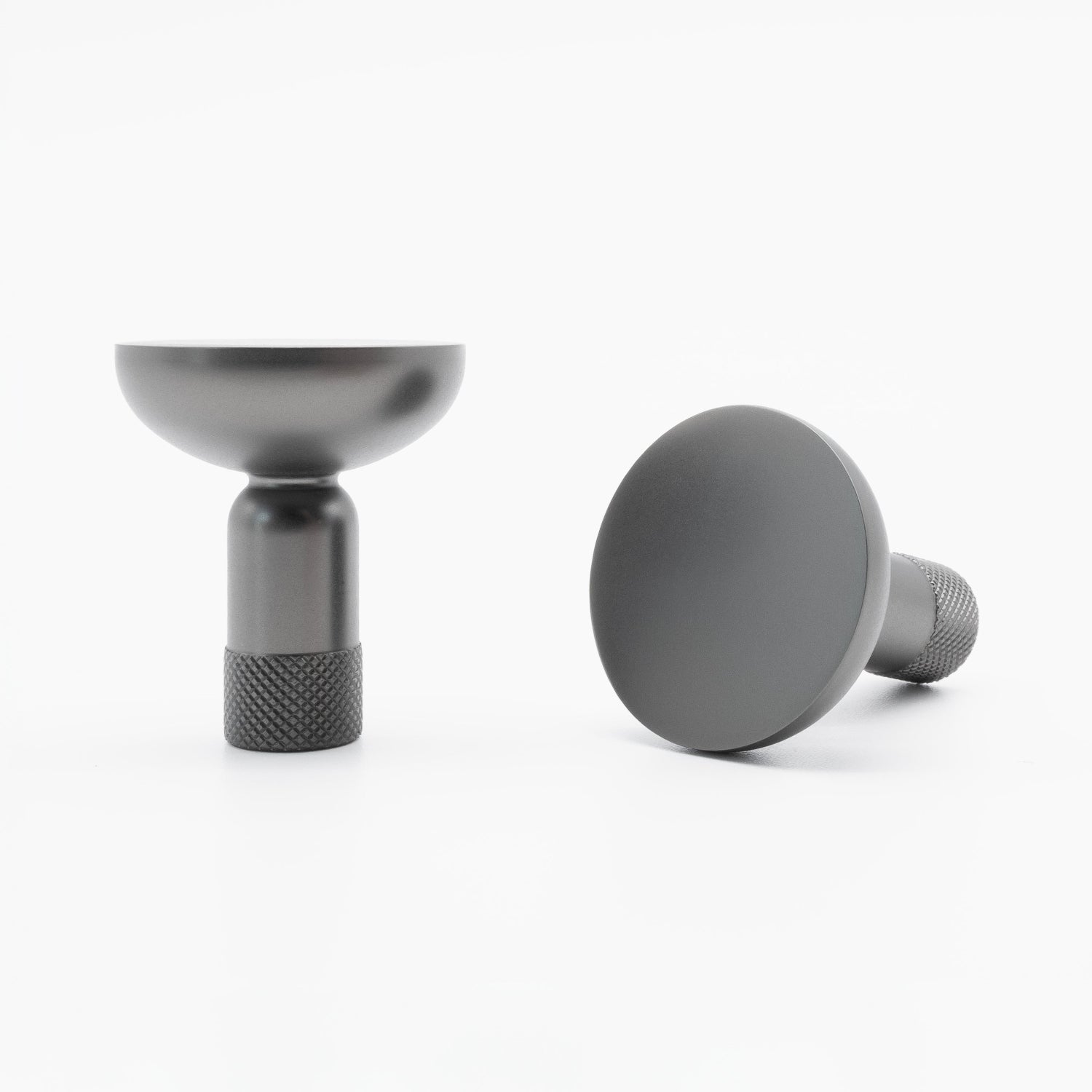 Knurled knob - graphite modern hardware for kitchen and bathroom cabinet doors and drawers