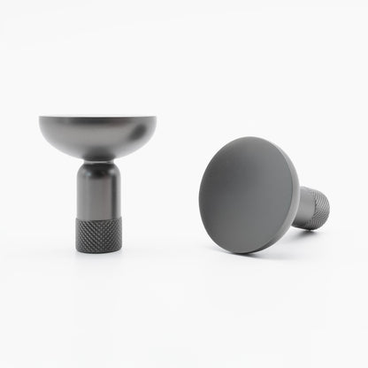 Knurled knob - graphite modern hardware for kitchen and bathroom cabinet doors and drawers