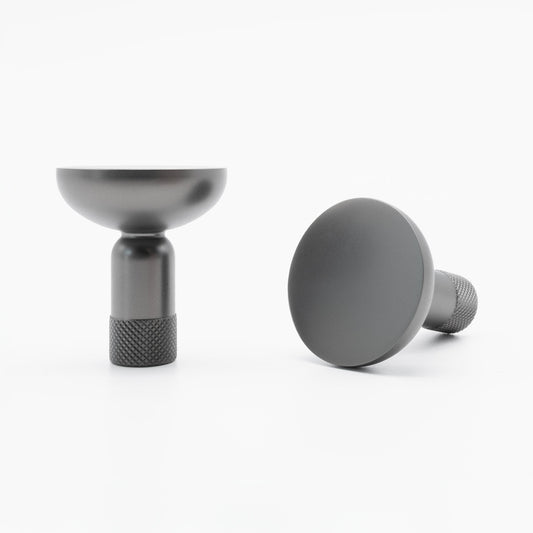 Knurled knob - graphite modern hardware for kitchen and bathroom cabinet doors and drawers