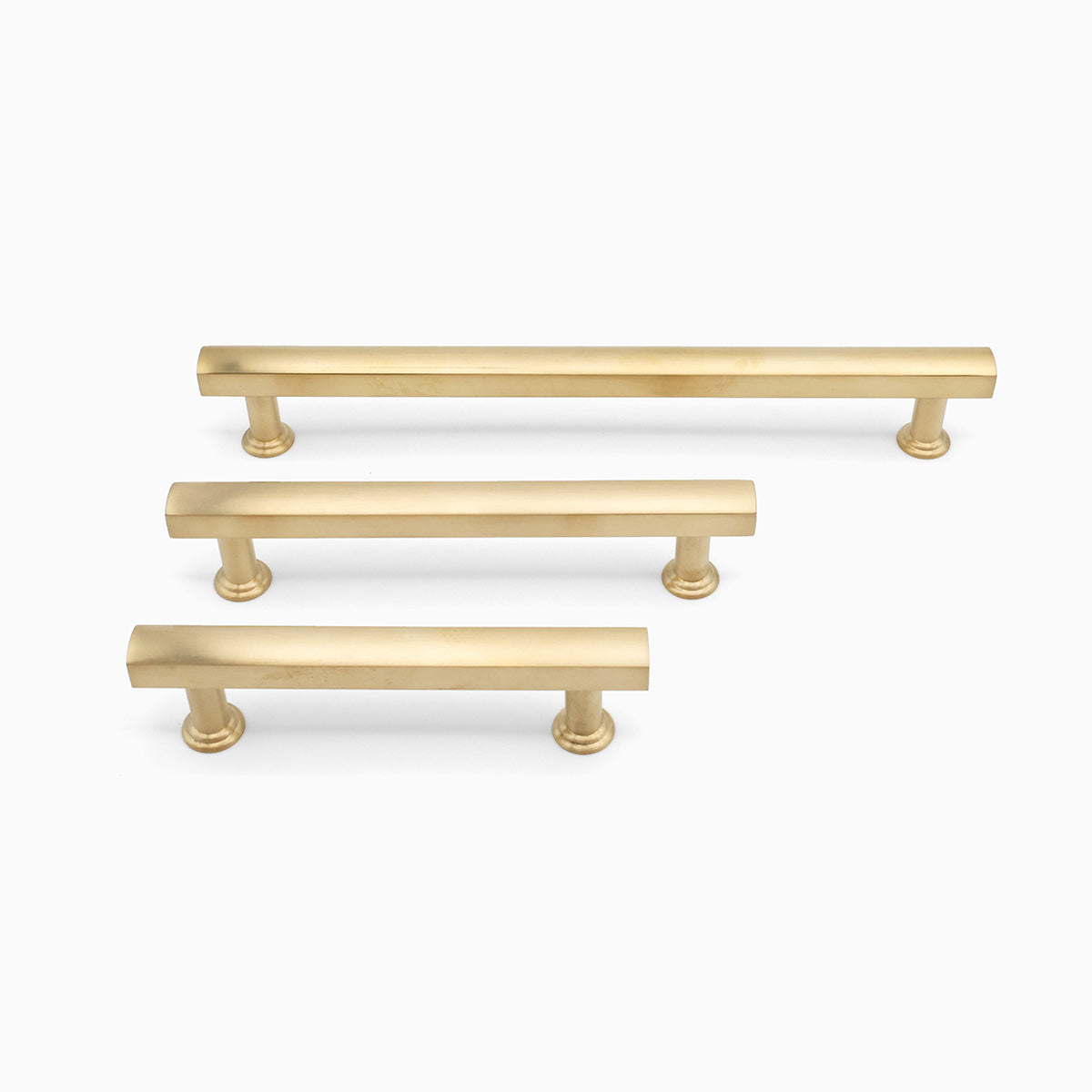 Mod pull in unlacquered brass - solid brass modern hardware for bathroom
