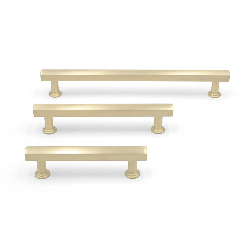 Mod pull in satin brass - solid metal modern brass hardware