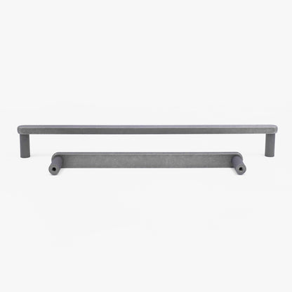 Ribbed appliance pulls in weathered nickel - modern hardware for appliances in kitchen