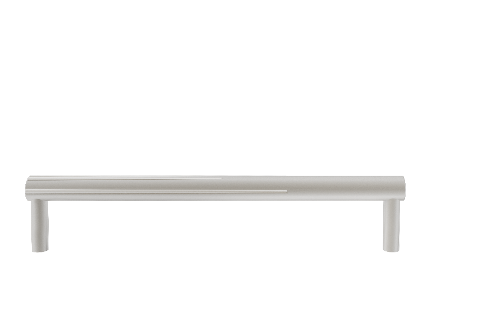 Sunburst appliance pull in satin nickel -angular lines with bar style pull