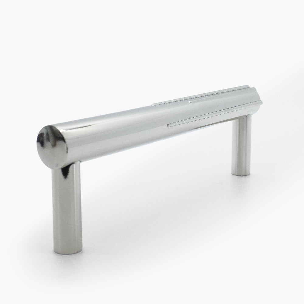 Sunburst pull in polished nickel - modern bar pull for cabinets