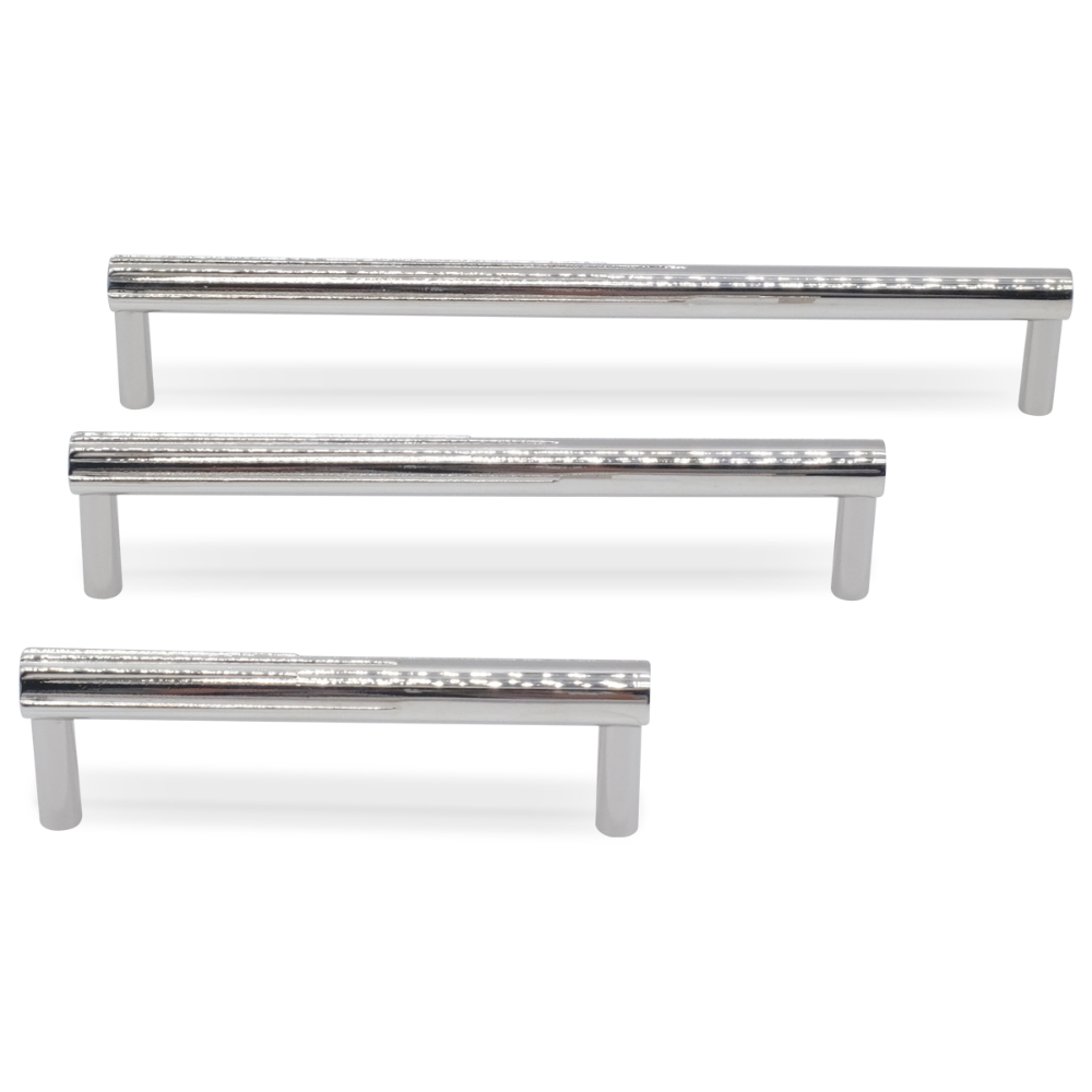 Sunburst cabinet pulls in polished nickel - modern cabinet pulls with angular design