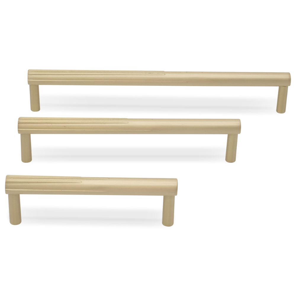 Sunburst cabinet pulls in satin brass - modern cabinet pulls with angular design