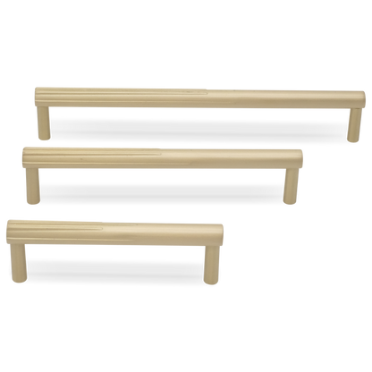 Sunburst cabinet pulls in satin brass - modern cabinet pulls with angular design