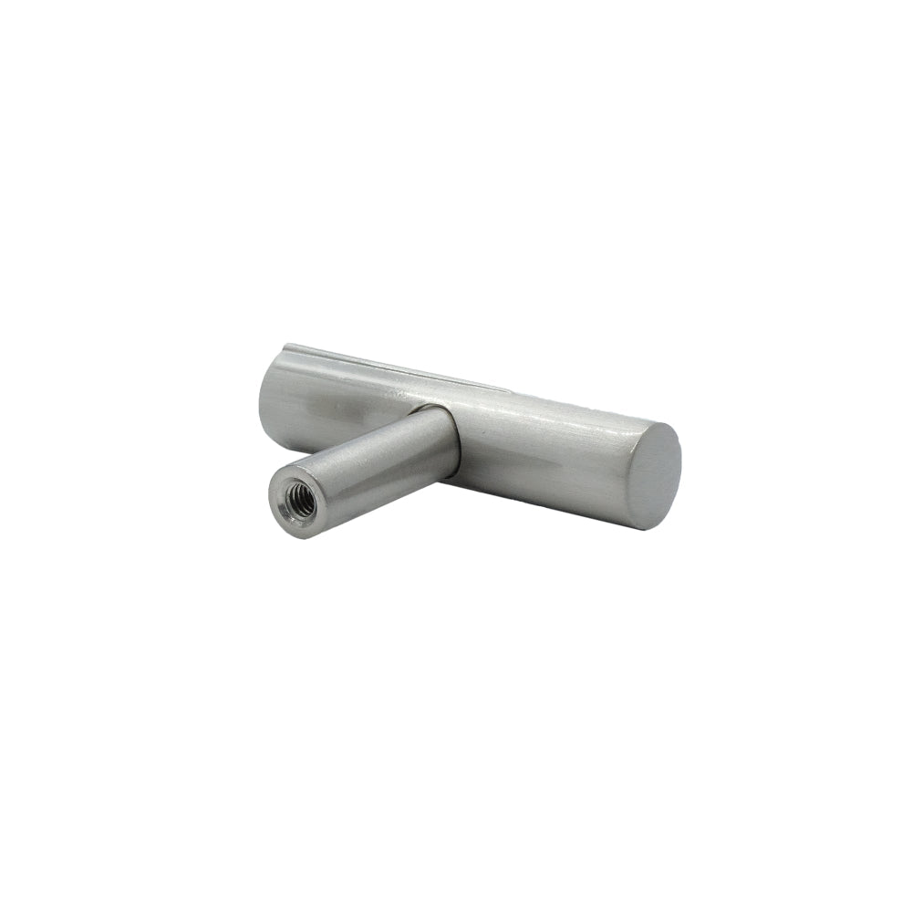 Sunburst T-Knob in satin nickel - modern geometric cabinet knob