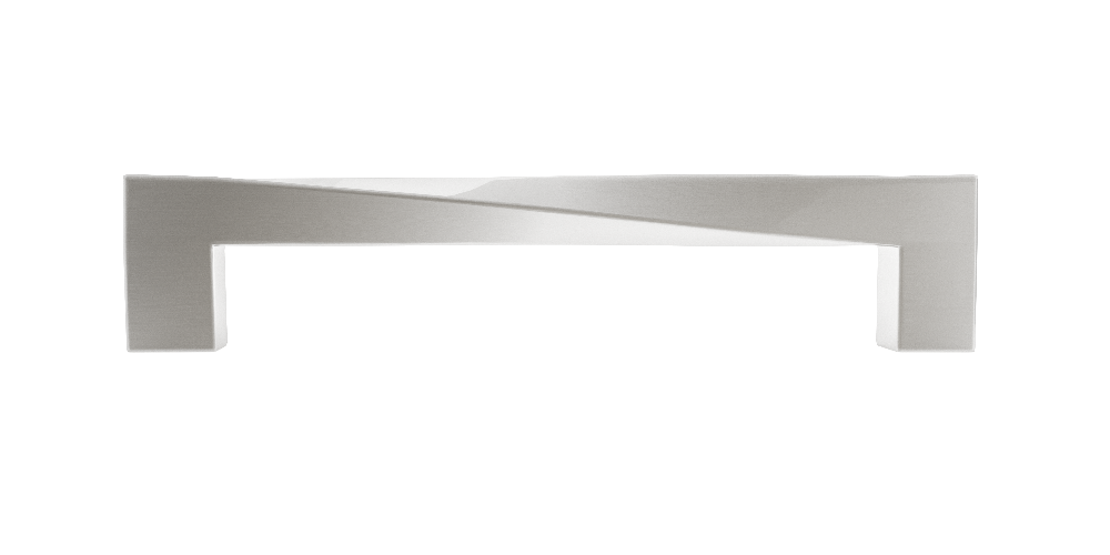 Twist appliance pull in satin nickel - modern oversized handle for refrigerator