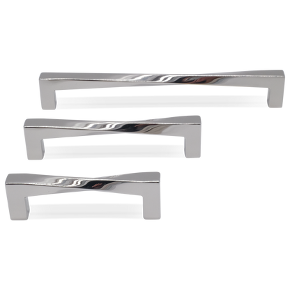 Twist pull in polished nickel - modern hardware with refined and minimal design