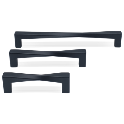 Twist pull in matte black - squared pull with slight curves for modern design