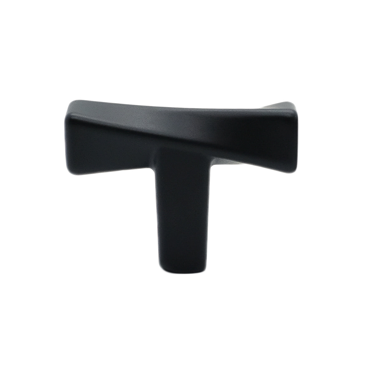 Twist t-knob in matte black for modern spaces with refined finishes