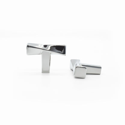 Twist T-knob in polished nickel - luxary modern hardware with quality
